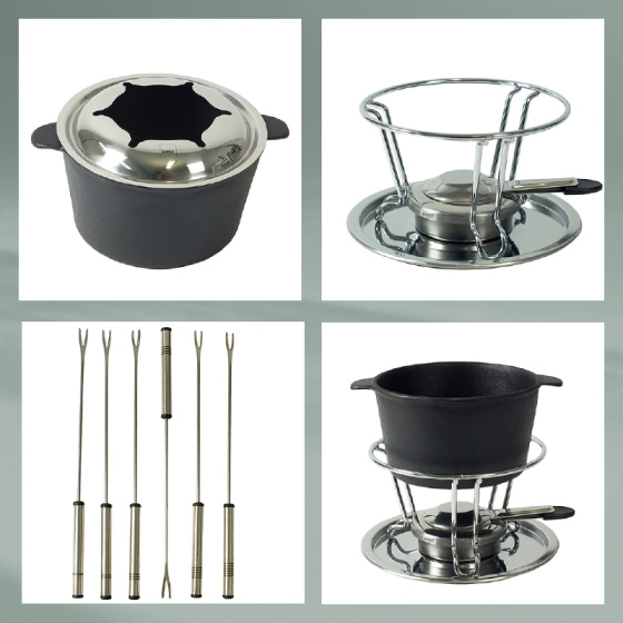 Fonduesets Comore service à fondue 800 ml 11 pièces noir - Kela Keuken – Image 5