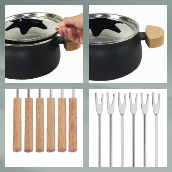 Fonduesets Natura carrousel à fondue 39 x 32 cm acier inoxydable 23 pièces noir - Kela – Image 7