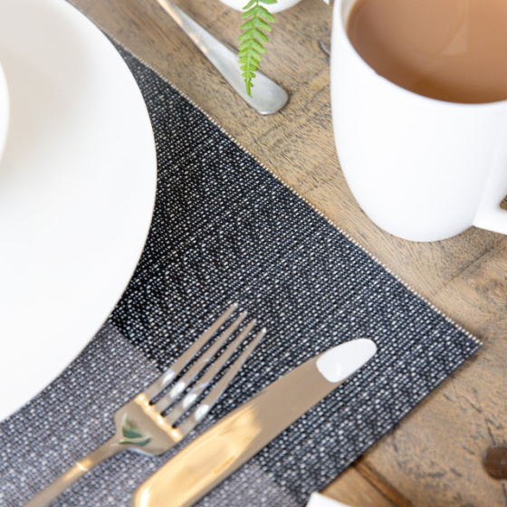 Sets de table Set de table 30 x 45 cm PVC/polyester Blanc/Gris - KitchenCraft – Image 6