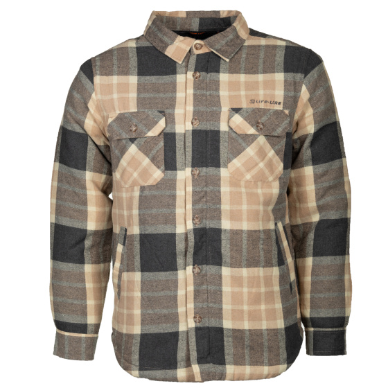 Vestes Outdoor Jervis Chemise en flanelle matelassée hommes beige taille S - Life Line – Image 3