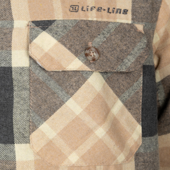 Vestes Outdoor Jervis Chemise en flanelle matelassée hommes beige taille M - Life Line – Image 6
