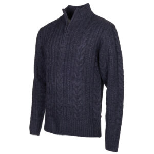 Pulls extérieur Marcel pull-over tricoté demi-fermé hommes bleu foncé taille XL - Life Line