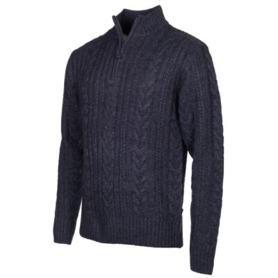 Pulls extérieur Marcel pull-over tricoté demi-fermé hommes bleu foncé taille XXL - Life Line