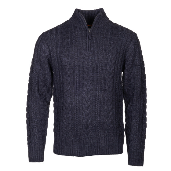 Pulls extérieur Marcel pull-over tricoté demi-fermé hommes bleu foncé taille 4XL - Life Line – Image 3