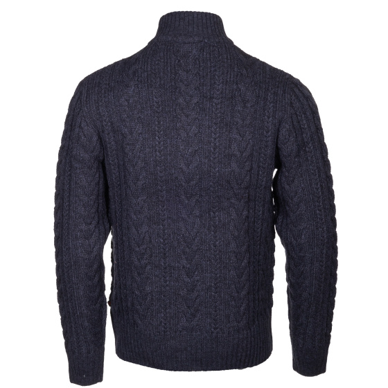 Pulls extérieur Marcel pull-over tricoté demi-fermé hommes bleu foncé taille 4XL - Life Line – Image 4