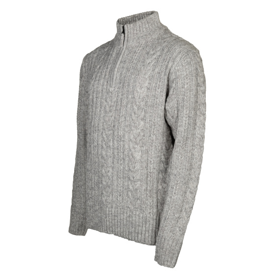 Pulls extérieur Marcel pull tricoté demi-fermé hommes gris clair taille XL - Life Line – Image 2