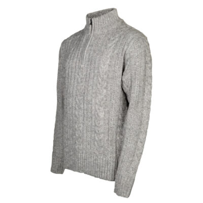 Pulls extérieur Marcel pull tricoté demi-fermé hommes gris clair taille 4XL - Life Line
