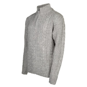 Pulls extérieur Marcel pull tricoté demi-fermé hommes gris clair taille 3XL - Life Line