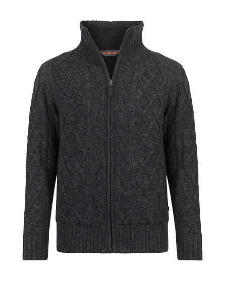 Vestes Outdoor Morgan 2 Morgan zip complet en tricot pour hommes gris foncé taille 3XL - Life Line – Image 2