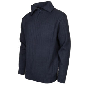 Pullovers PL Kotterstrui hommes tricot demi-fermeture éclair bleu taille XXL - Life Line