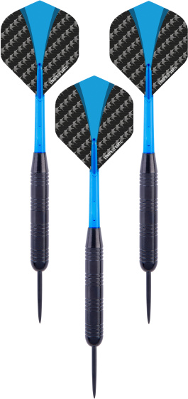 Darts Jeu de fléchettes Steeltip 23 grammes Noir/Bleu 3 pièces - Longfield Darts – Image 2