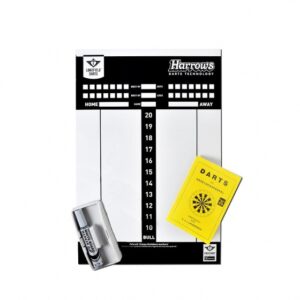 Darts Tableau d'affichage de fléchettes avec marqueur, essuie-glace et règles - Longfield Games