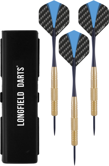Darts Jeu de fléchettes Steeltip 22 grammes Or/Bleu 3 pièces - Longfield Games – Image 7
