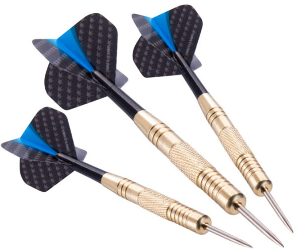 Darts Jeu de fléchettes Steeltip 22 grammes Or/Bleu 3 pièces - Longfield Games – Image 3