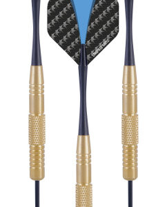 Darts Jeu de fléchettes Steeltip 22 grammes Or/Bleu 3 pièces - Longfield Games