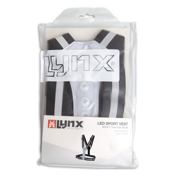 Reflection vests Gilet de course USB rechargeable noir avec éclairage Taille unique - Lynx – Image 3