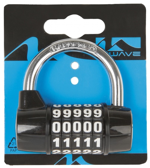 Cadenas PD 5 Cadenas à chiffres 62 mm Acier Noir - M-Wave – Image 3