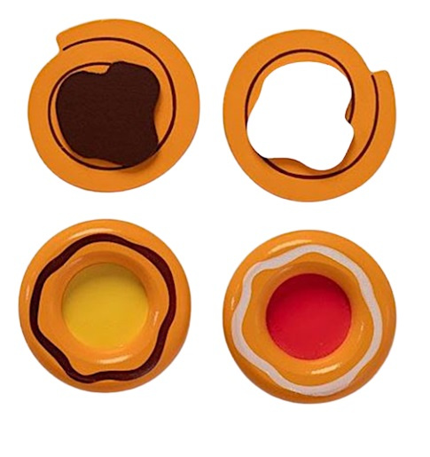 Sets de jeux pâtisserie danoise junior 6 cm bois orange/brun 4-pièces - Mamamemo – Image 3