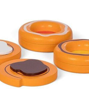 Sets de jeux pâtisserie danoise junior 6 cm bois orange/brun 4-pièces - Mamamemo