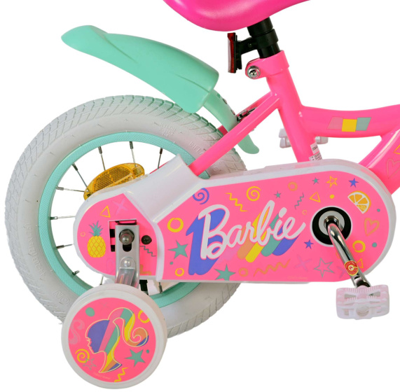Children bikes Barbie 12 Pouces 20 cm Fille Frein à rétropédalage Rose/Vert-menthe - Mattel – Image 7