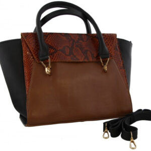 Sacs à bandoulière sac à bandoulière femme 24 x 41 cm cuir noir/brun 2 pièces - MH Bijoux