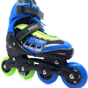 Patins à roulettes en ligne patins inline Fast semi-softboot réglable bleu/vert taille 30-33 - Move