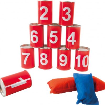 Jeux de quilles boîtes de conserve rouge 13 pièces - Paradiso Toys