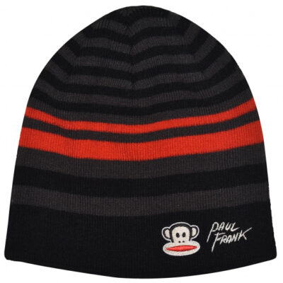 Bonnets chapeau junior coton noir/gris/rouge taille unique - Paul Frank