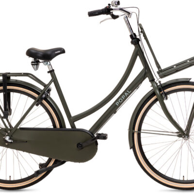 Vélos de transport dames Daily Dutch Basic+ 28 Pouces 53 cm Femme 3SP Frein à rétropédalage Vert olive - Popal