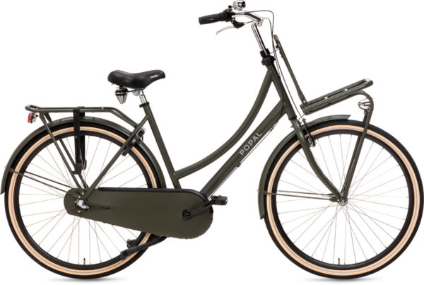 Vélos de transport dames Daily Dutch Basic+ 28 Pouces 53 cm Femme 3SP Frein à rétropédalage Vert olive - Popal