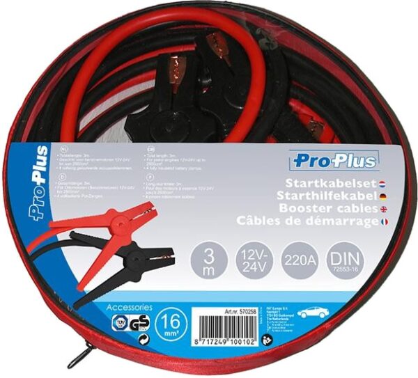 Câbles de démarrage Jeu de câbles de démarrage 220 Amp 12/24 Volt 16 mm² 3 Mètres - ProPlus – Image 3