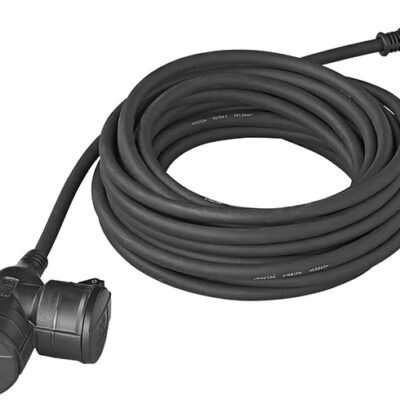 Power cables câble d'extension Schuko 3-gang 20 mètres 3x1.5mm² noir - ProPlus