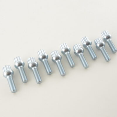Jeu de boulons de roue (10 pcs.) Longueur d'arbre 35 mm Collier sphérique argent M12x1,5 -
