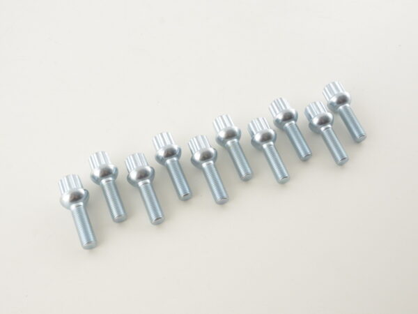 Jeu de boulons de roue (10 pcs.) Longueur d'arbre 35 mm Collier sphérique argent M12x1,5 -