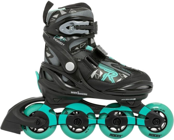 Patins à roulettes en ligne Moody Tif patins à roues alignées noir/aqua taille 30-35 - Roces – Image 2