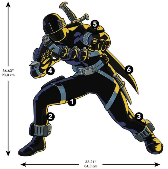 Wall decals GI Joe Retro Snake Eyes Sticker mural 93 cm 16 pièces - RoomMates – Image 6