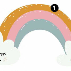 Wall decals Autocollant mural Coeurs arc-en-ciel 112 cm Vinyle 47 pièces - RoomMates