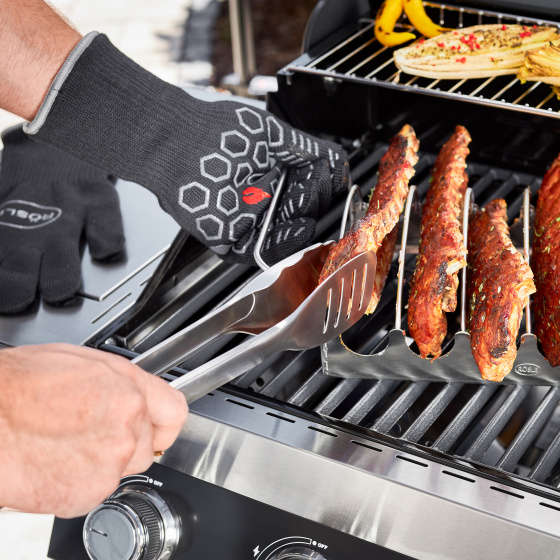 Oven gloves Premium gants de barbecue 33,5 cm noir 2 pcs - Rösle – Image 4