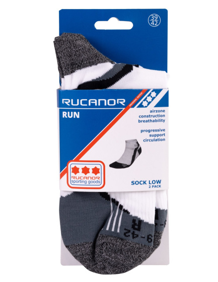 Running socks Chaussettes de course courtes 2-pack blanc/gris taille 35-38 - Rucanor – Image 6