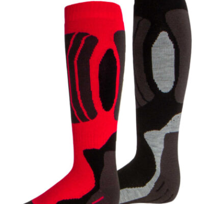Ski socks Svindal chaussettes de ski 2-pack unisexe noir/rouge taille 43-46 - Rucanor