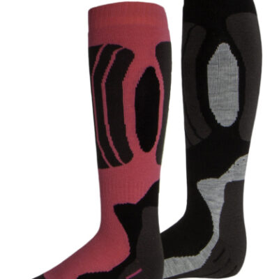 Ski socks Svindal chaussettes de ski 2-pack unisexe noir/rose taille 39-42 - Rucanor
