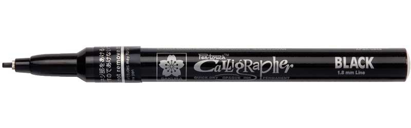 Stylos stylo calligraphique 1,8 mm aluminium/mélamine noir - Sakura