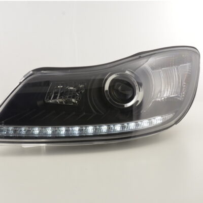 Phare Daylight LED DRL look Skoda Oktavia à partir de 2009 noir -