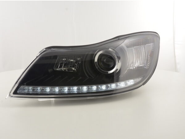 Phare Daylight LED DRL look Skoda Oktavia à partir de 2009 noir -