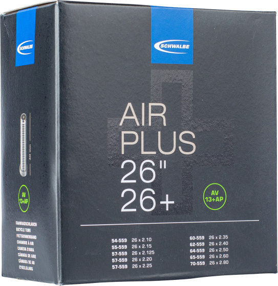Chambres à air 26 inch Air Plus 26 x 2,10-2,80 (54/70-559) AV 40 mm - Schwalbe
