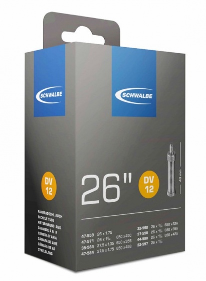 Chambres à air 26 inch tube intérieur 26 x 1,75/1 1/4 (32/47-559/597) DV 40 mm - Schwalbe – Image 2