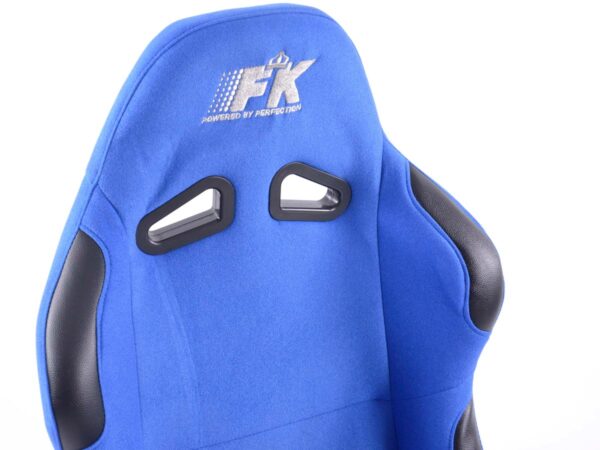 Sièges sport FK Sièges baquets complets pour voiture Set Basic tissu bleu - – Image 3