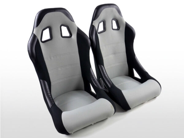 Sièges sport FK Sièges baquets complets pour voiture Set Edition 4 tissu gris -