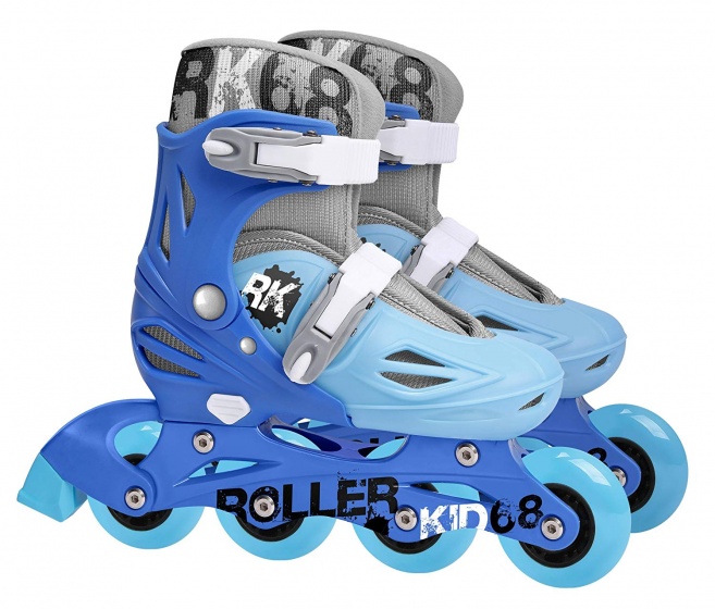 Patins à roulettes en ligne Patins à roues alignées ajustables bleu clair Taille 30-33 - Skids Control – Image 2