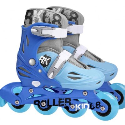 Patins à roulettes en ligne Patins à roues alignées ajustables bleu clair Taille 30-33 - Skids Control